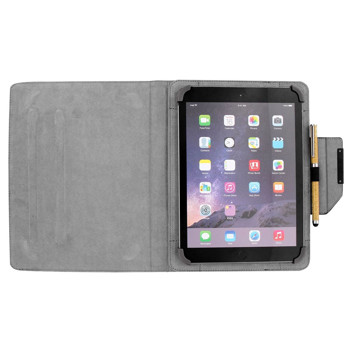 TNB Etui pour tablette et Stylet Stylo sur le thème Travel Noir et liège