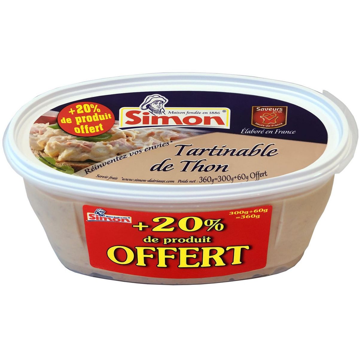 SIMON Salade de thon 300g + 20% offert