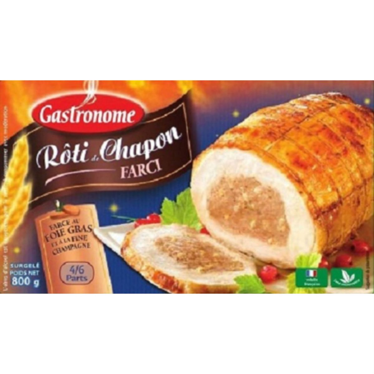 Gastronome rôti chapon farci au foie gras 800g