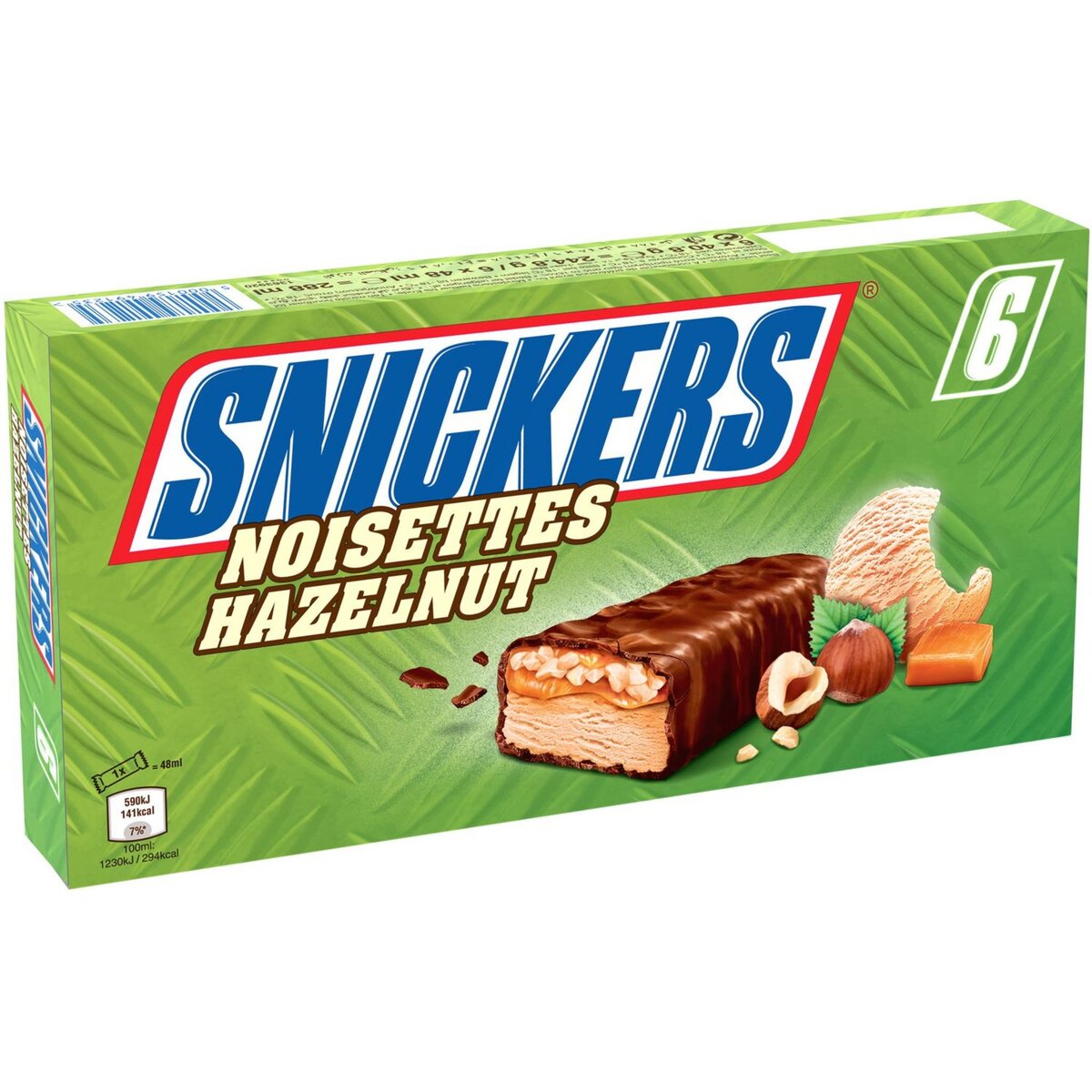 SNICKERS Snickers barre glacée noisette x6 -244,8g