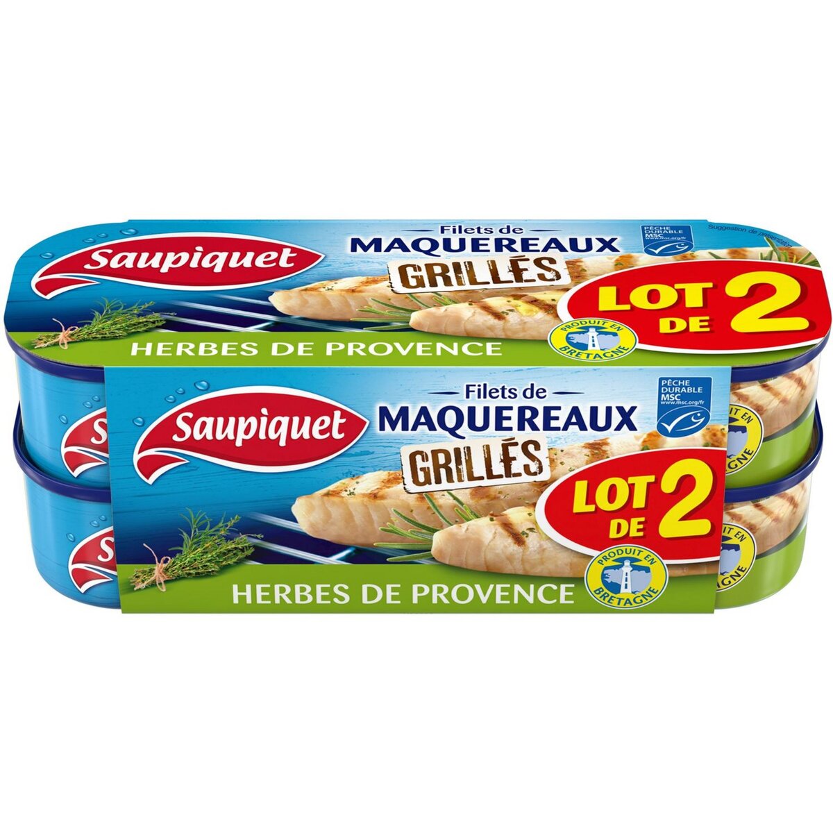 SAUPIQUET Saupiquet filets maquereaux grillés herbe de Provence 2X120g
