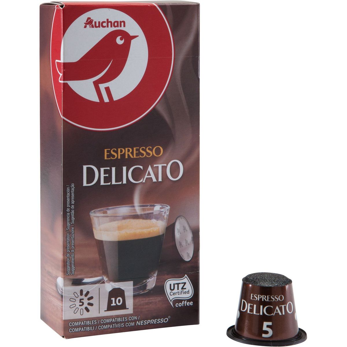 AUCHAN Café espresso en capsule compatible Nespresso 10 capsules 52g