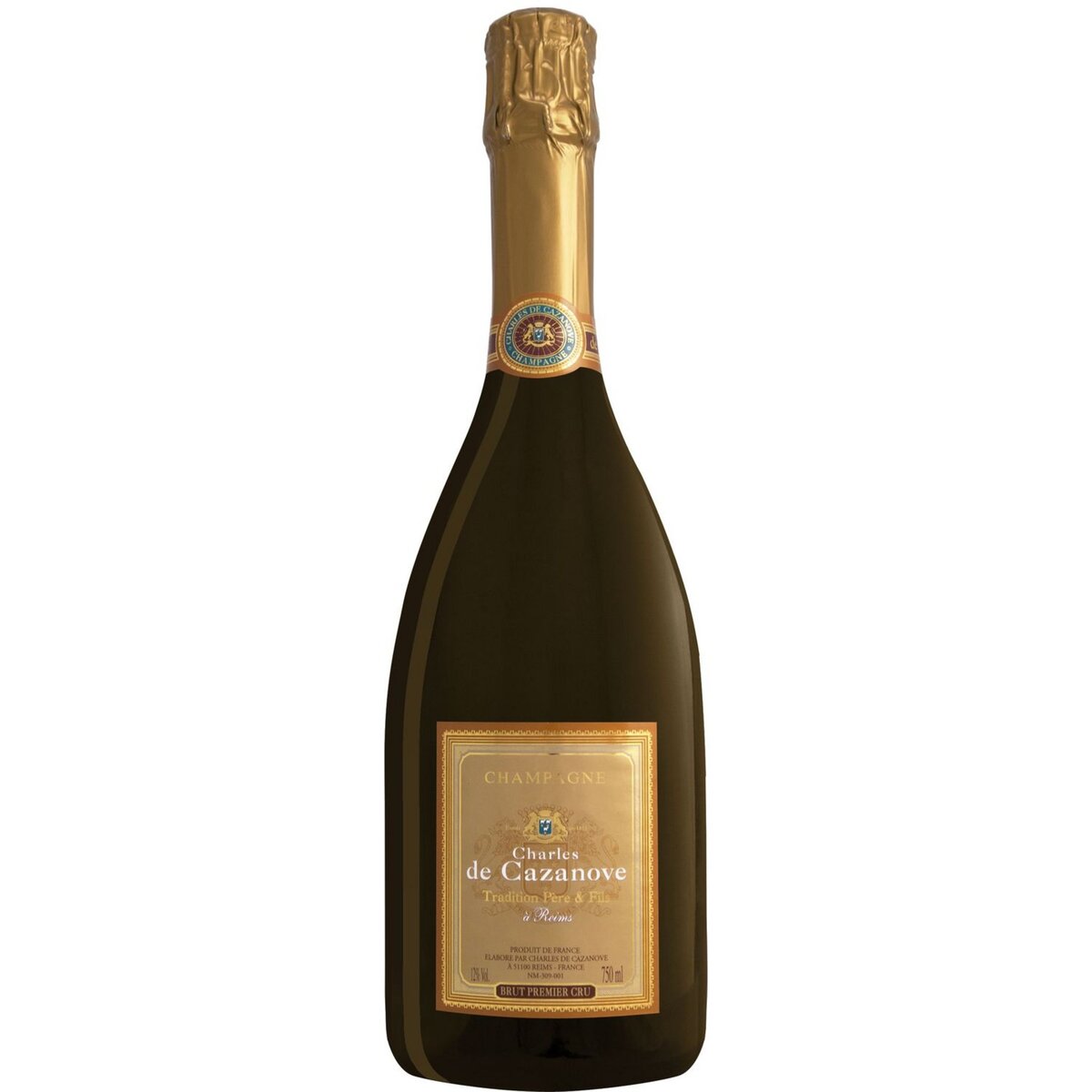 CHARLES DE CAZANOVE AOP Champagne premier cru brut 75cl