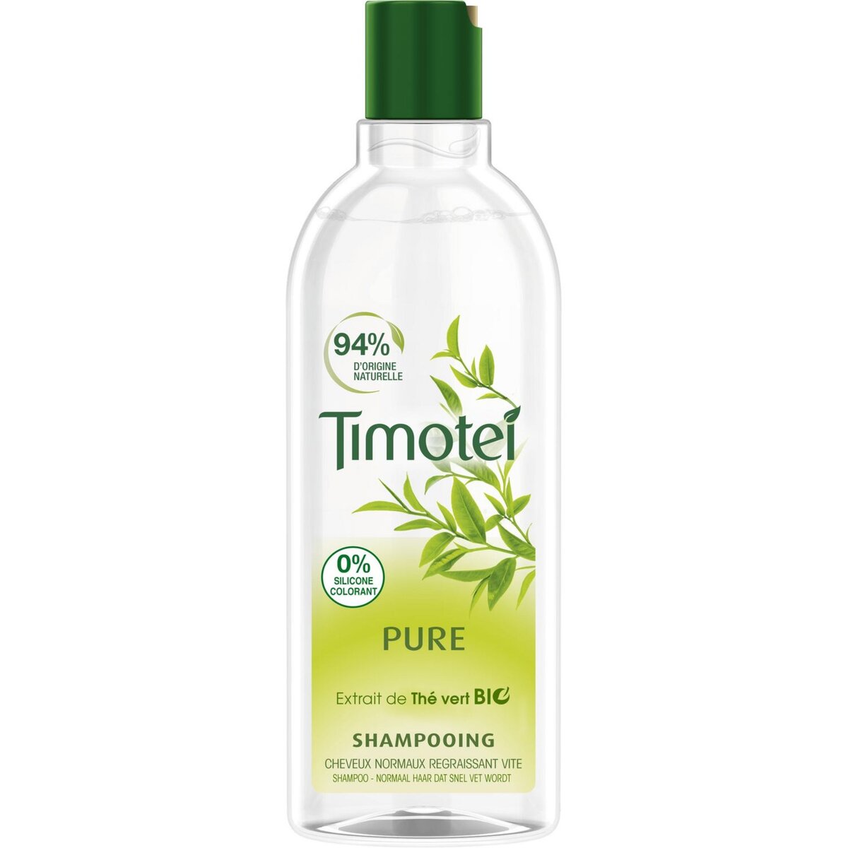 TIMOTEI Shampooing thé vert bio cheveux normaux regraissant vite 400ml