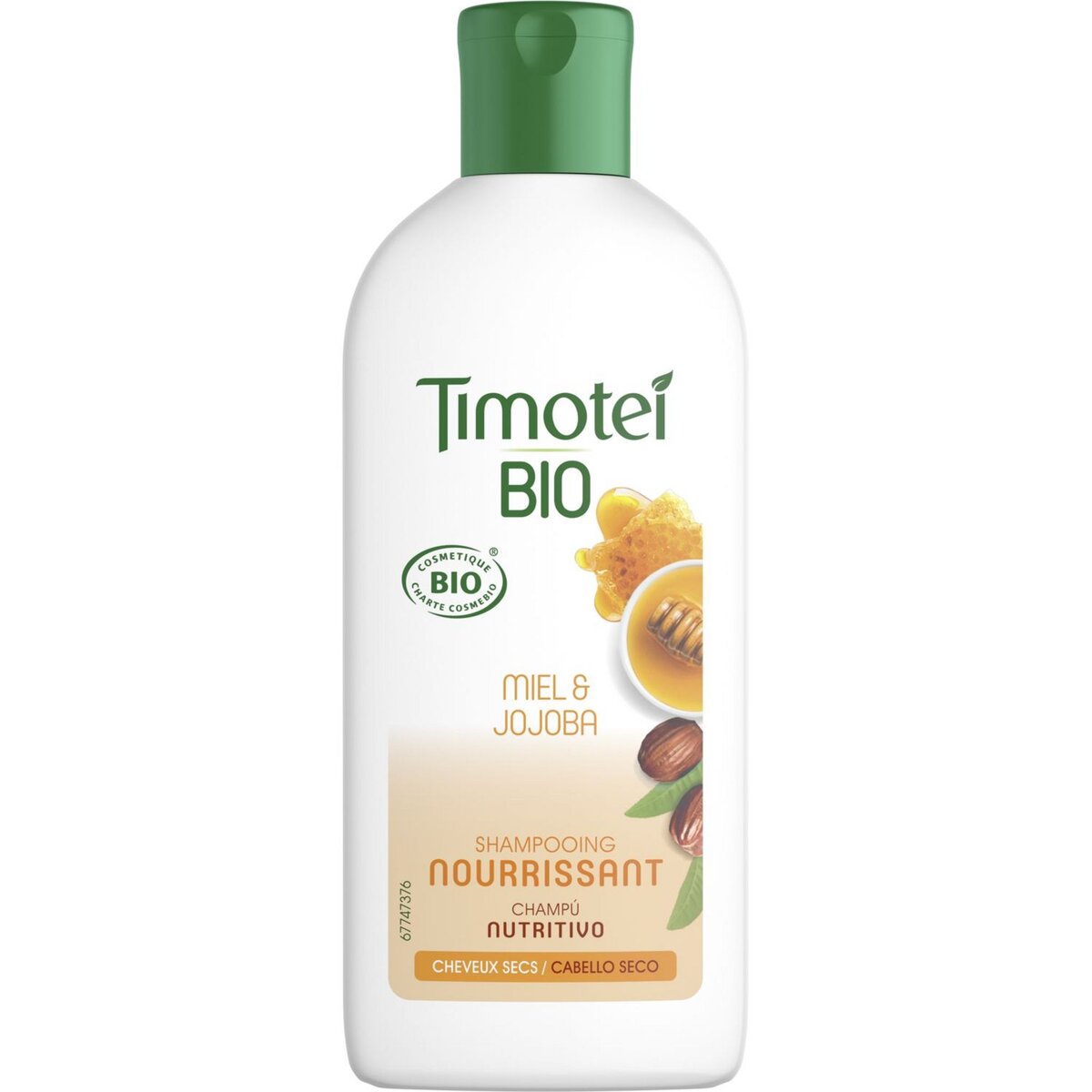 TIMOTEI BIO Shampooing nourrissant miel et jojoba cheveux secs 250ml