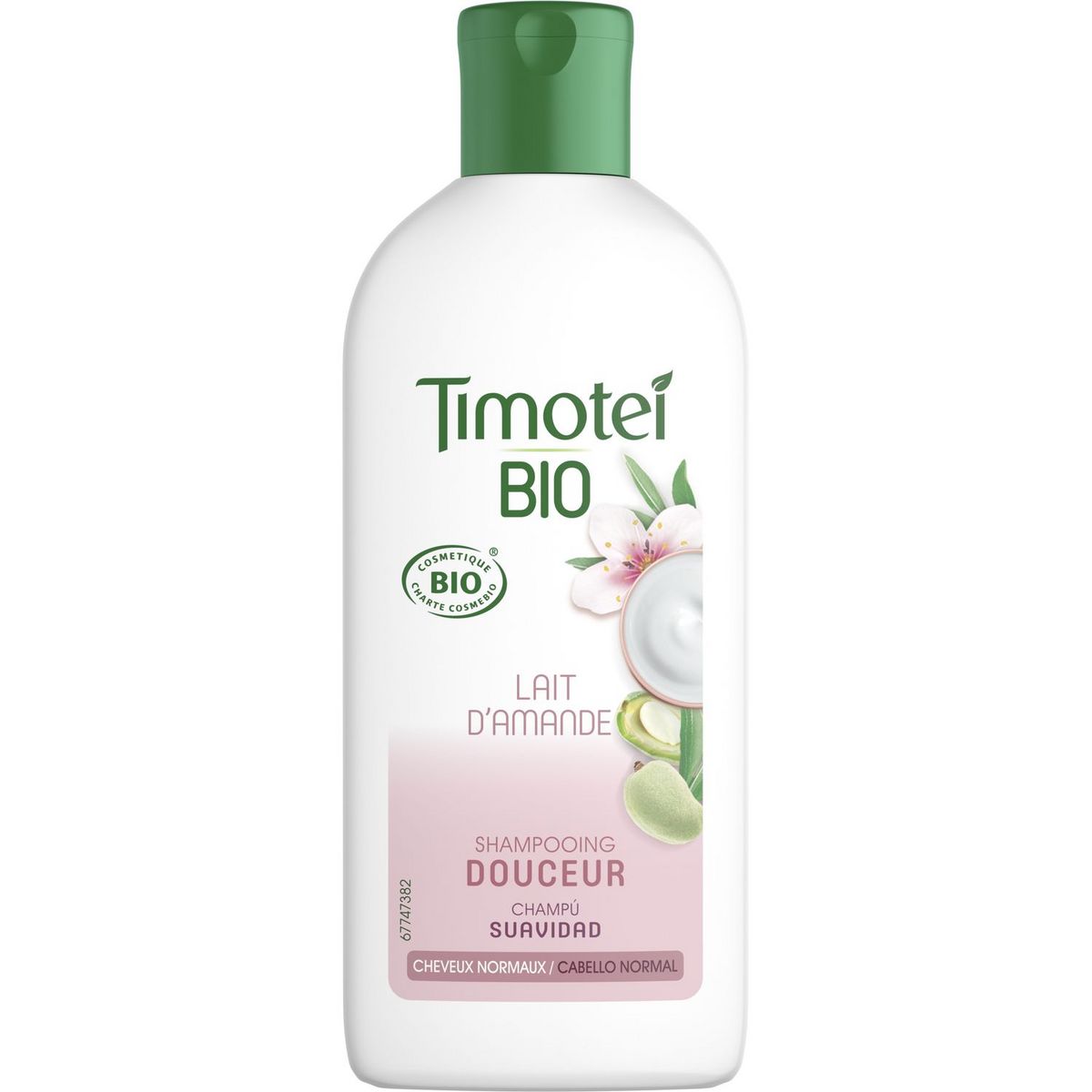 TIMOTEI BIO Shampooing douceur lait d'amande cheveux normaux 250ml
