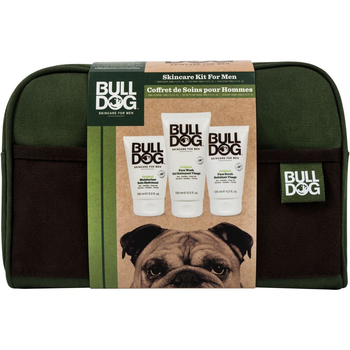 BULLDOG Bulldog Original kit soins homme, gel nettoyant, exfoliant et hydratant 3 produits 1 trousse