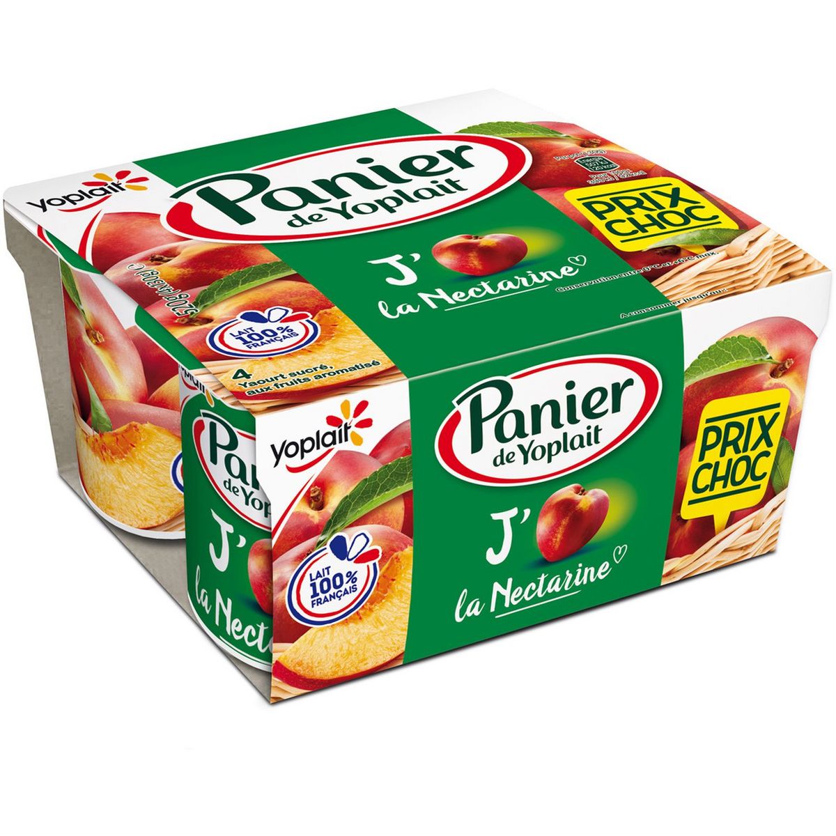 PANIER DE YOPLAIT Panier de Yoplait yaourt nectarine 4x130g prix choc