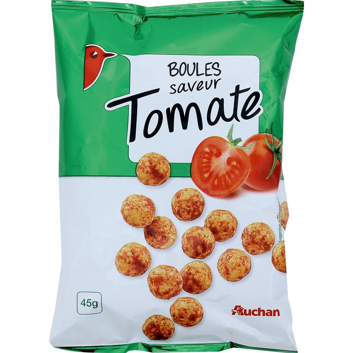 AUCHAN Boules soufflées apéritives saveur tomate 45g