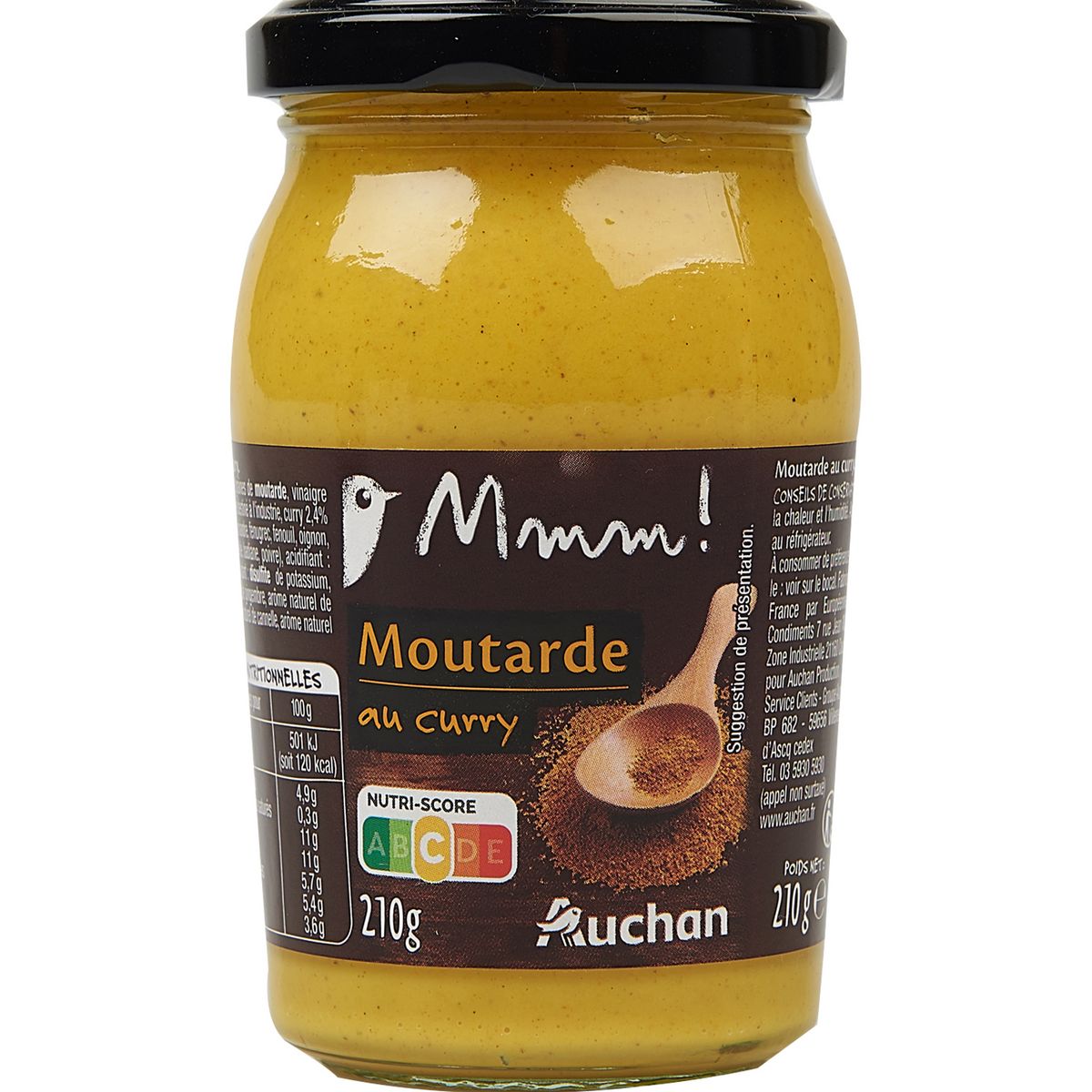 AUCHAN MMM! Mmm! moutarde au curry 210g