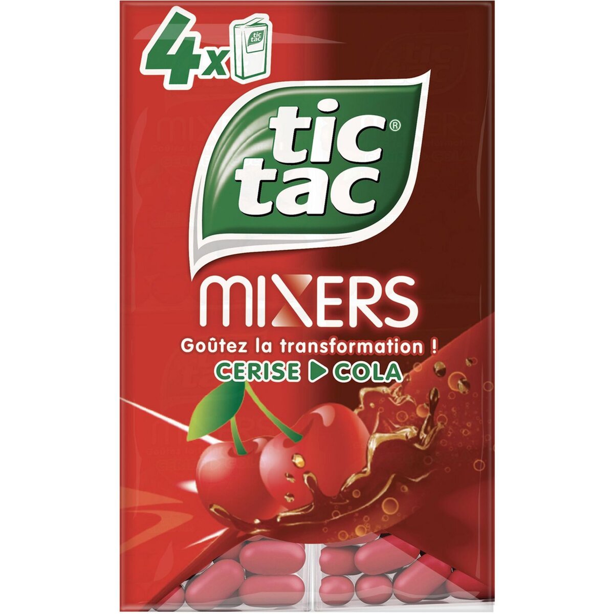 TIC TAC Mixers goût cerise cola 4 boîtes 60g