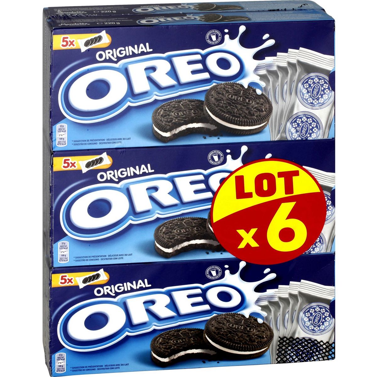 OREO Oreo classique pocket vanille 6x220g