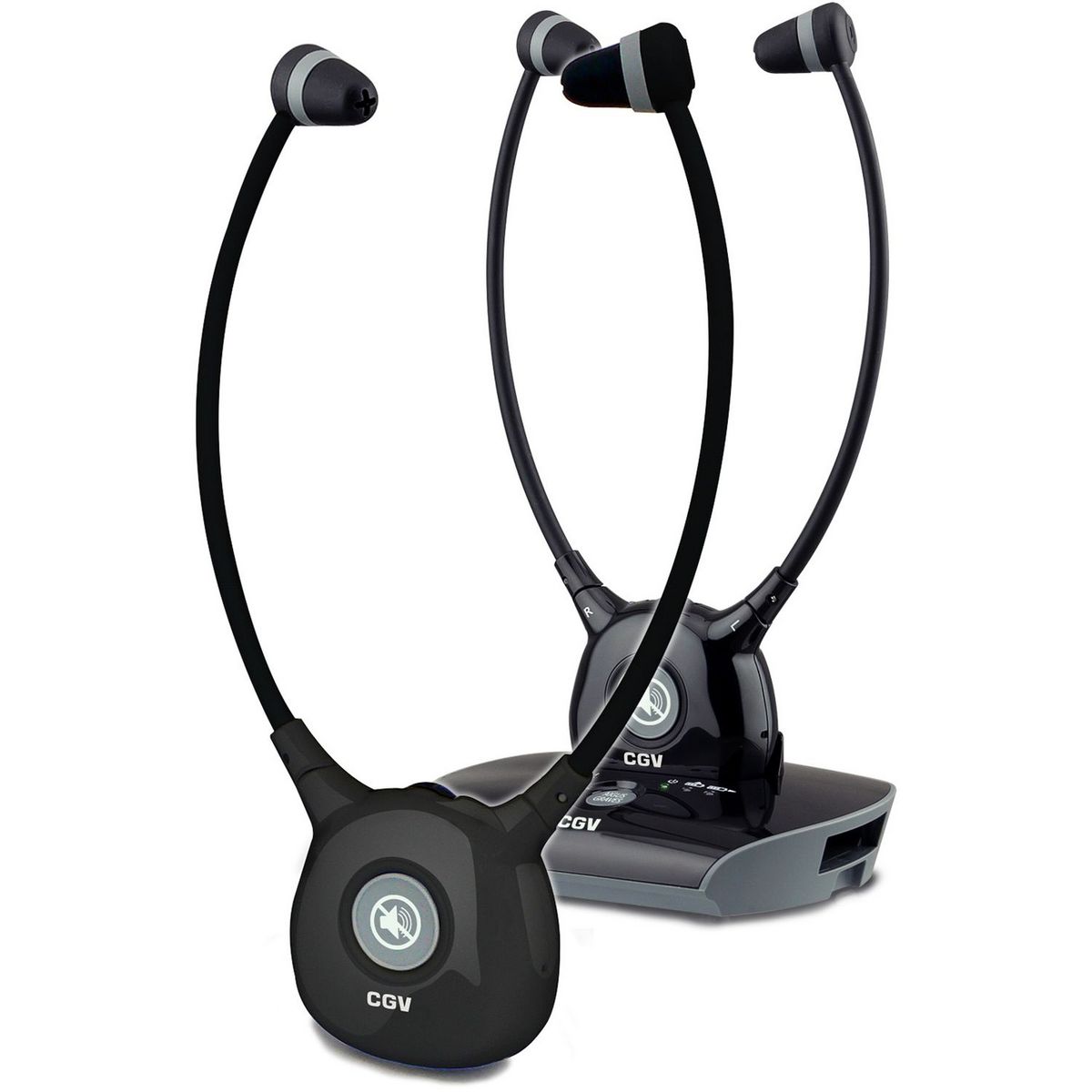 CGV Casque TV Stéréo Dolfin Duo Noir