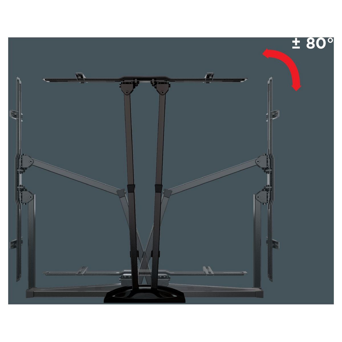 MELICONI Support TV Pantographe Slim 600 SDRP Plus orientable et inclinable 50 à 82 pouces - Noir