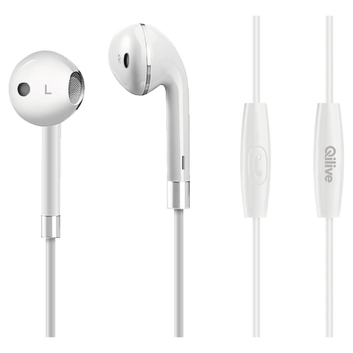 QILIVE Écouteurs filaires - Blanc - Q.1590