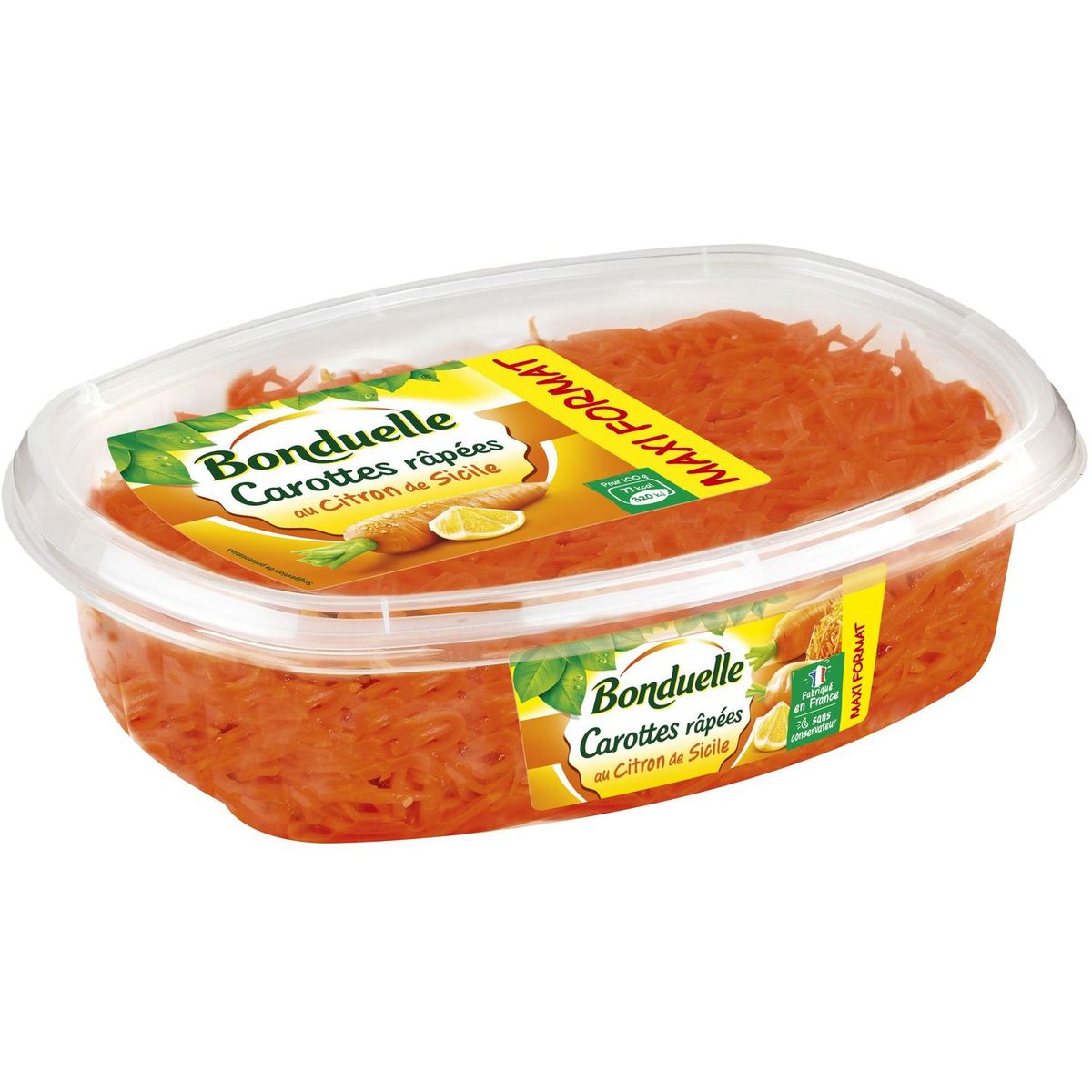 BONDUELLE Carottes râpées au citron de Sicile 800g