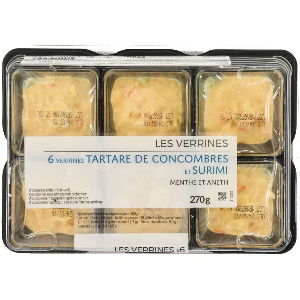 MIX BUFFET Verrine tartare de concombre et de surimi 6 pièces 270g