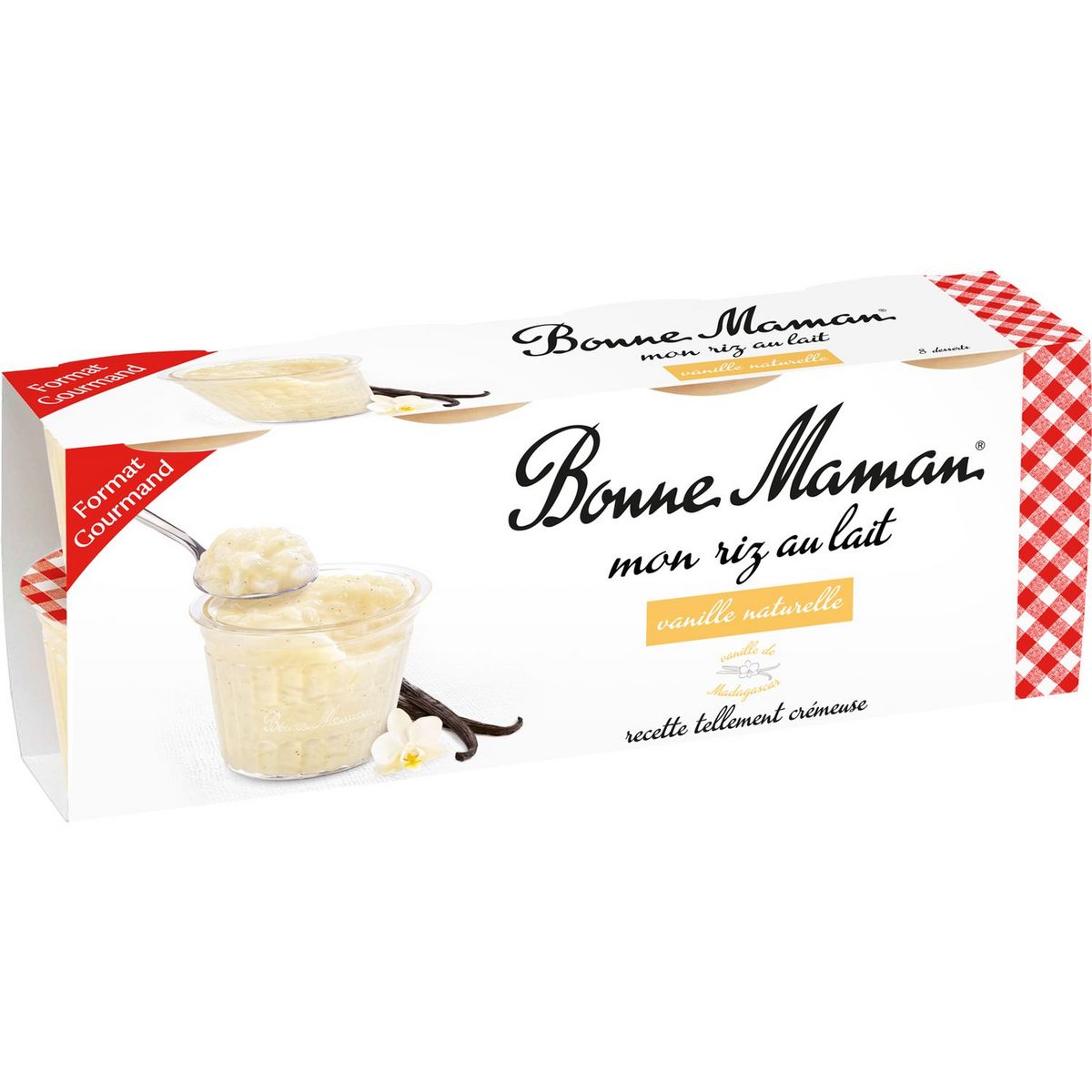 BONNE MAMAN Riz au lait à la vanille 8x100g