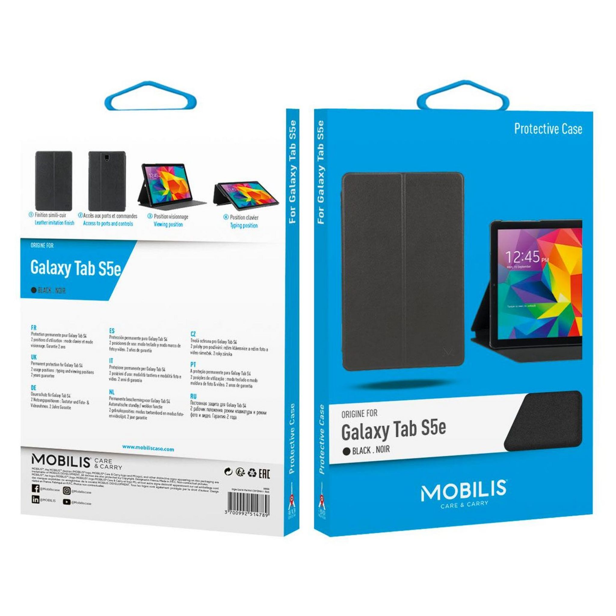 Voir la diapositive 2 : MOBILIS Coque de protection ORIGINE CASE pour tablette GALAXY TAB S5E Noir