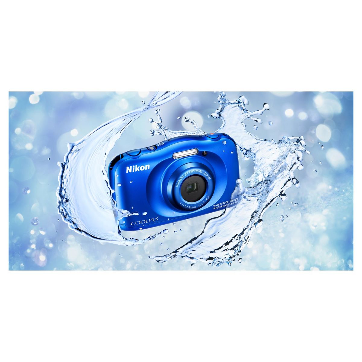 NIKON Appareil photo compact étanche Coolpix W150 Bleu + Sac à dos