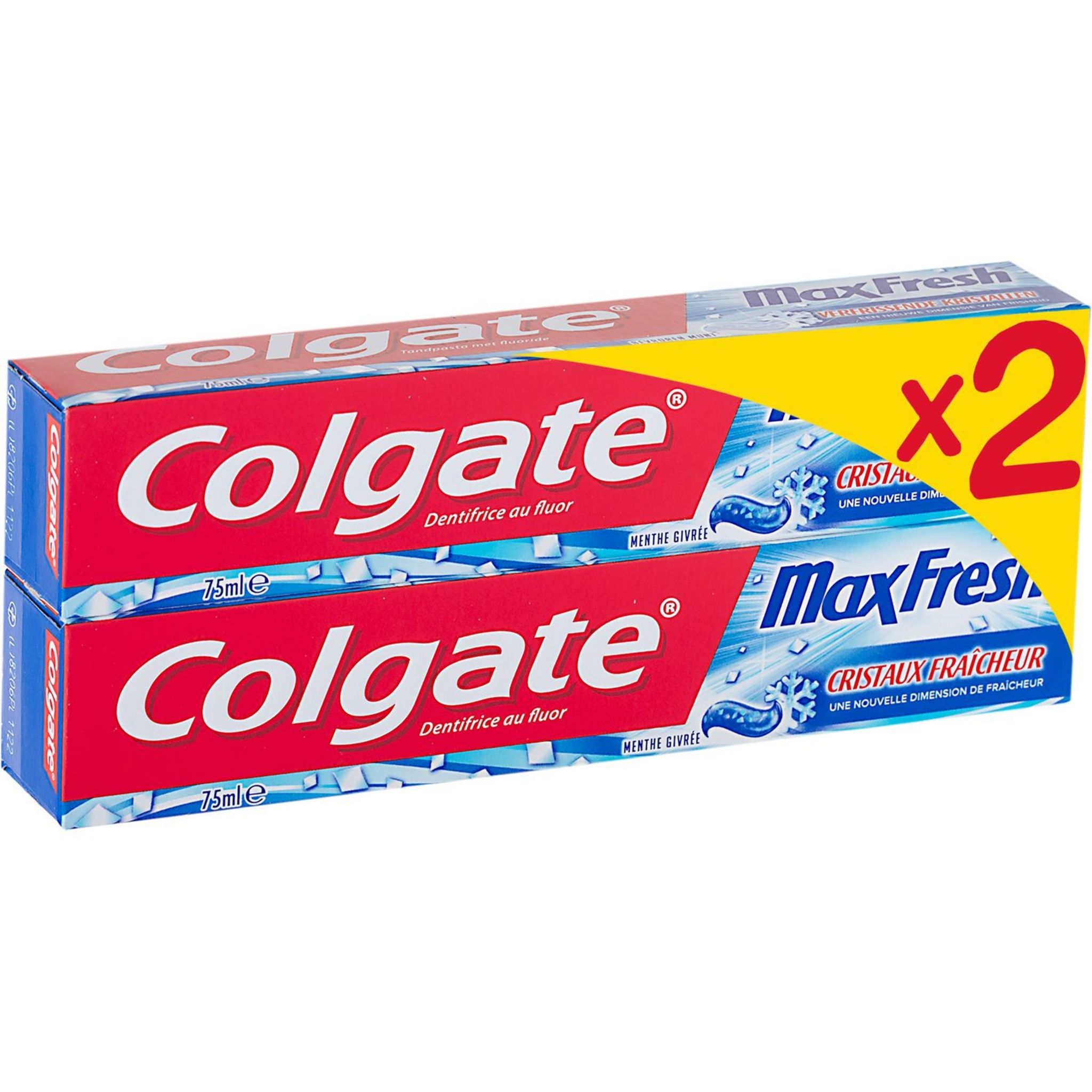COLGATE Colgate dentifrice Maxfresh menthe givrée 2x75ml 2x75ml