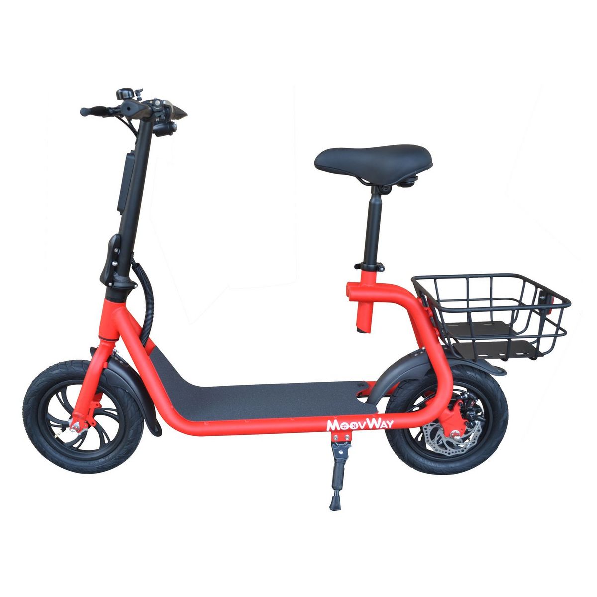 MOOVWAY Scooter électrique Pliable avec selle E-Scooter City Moov Rouge