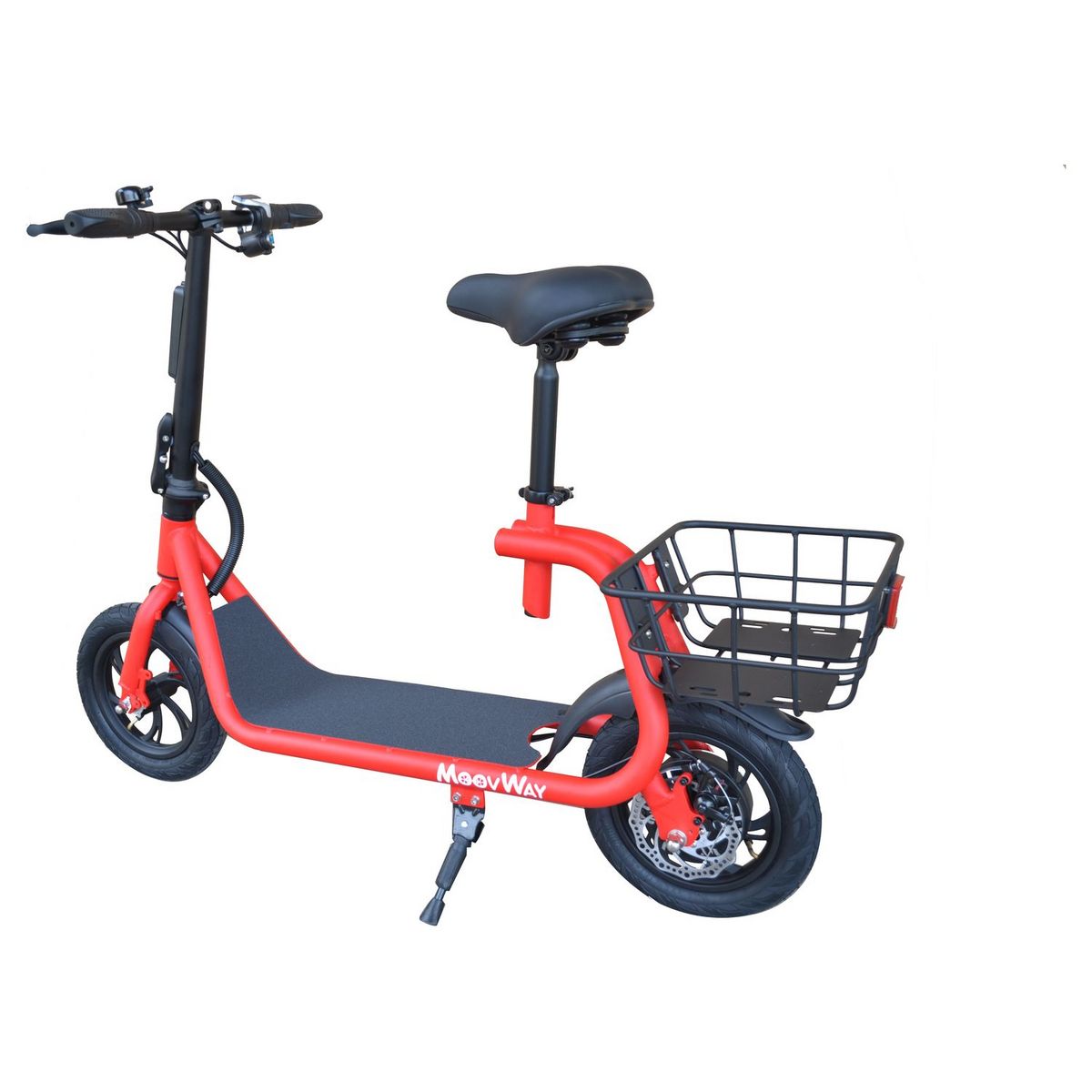 MOOVWAY Scooter électrique Pliable avec selle E-Scooter City Moov Rouge