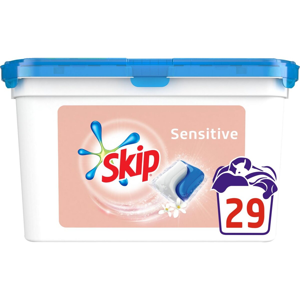 SKIP Lessive capsules sensitive peaux sensibles bébés hypoallergénique 29 lavages 29 capsules