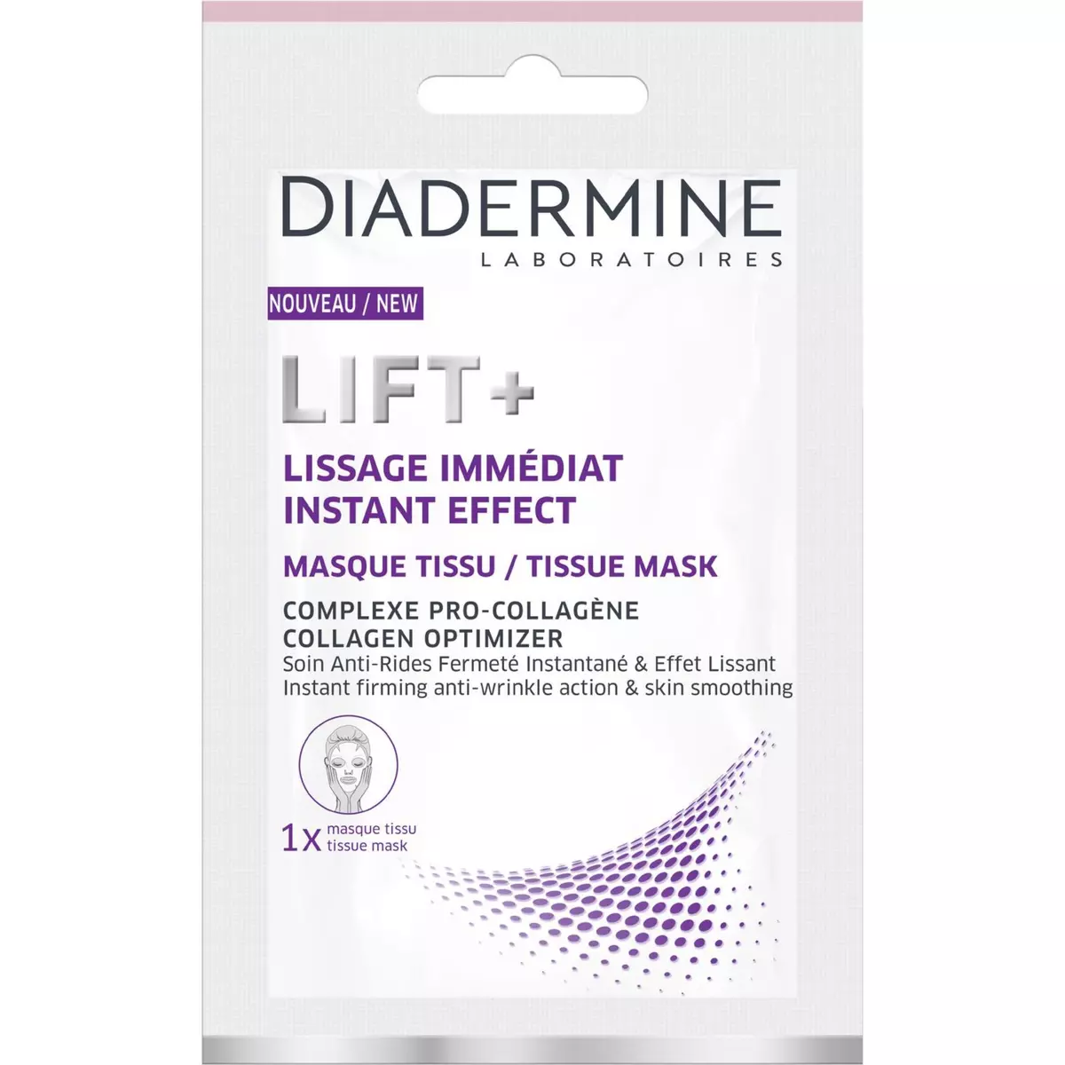 DIADERMINE Lift+ masque tissu au complexe pro-collagène 1 masque