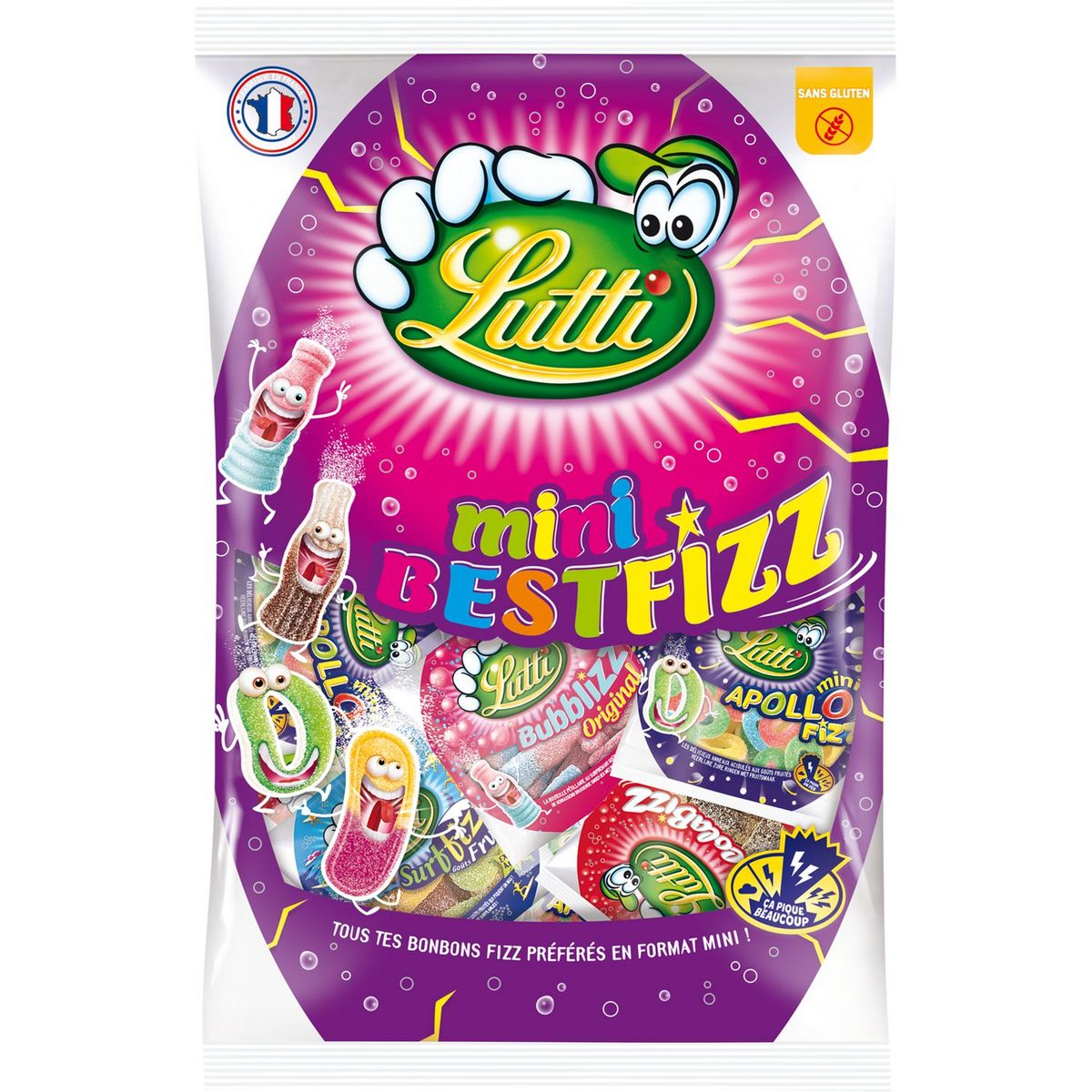 LUTTI Lutti Mini sachets de bonbons best fizz 225g 225g