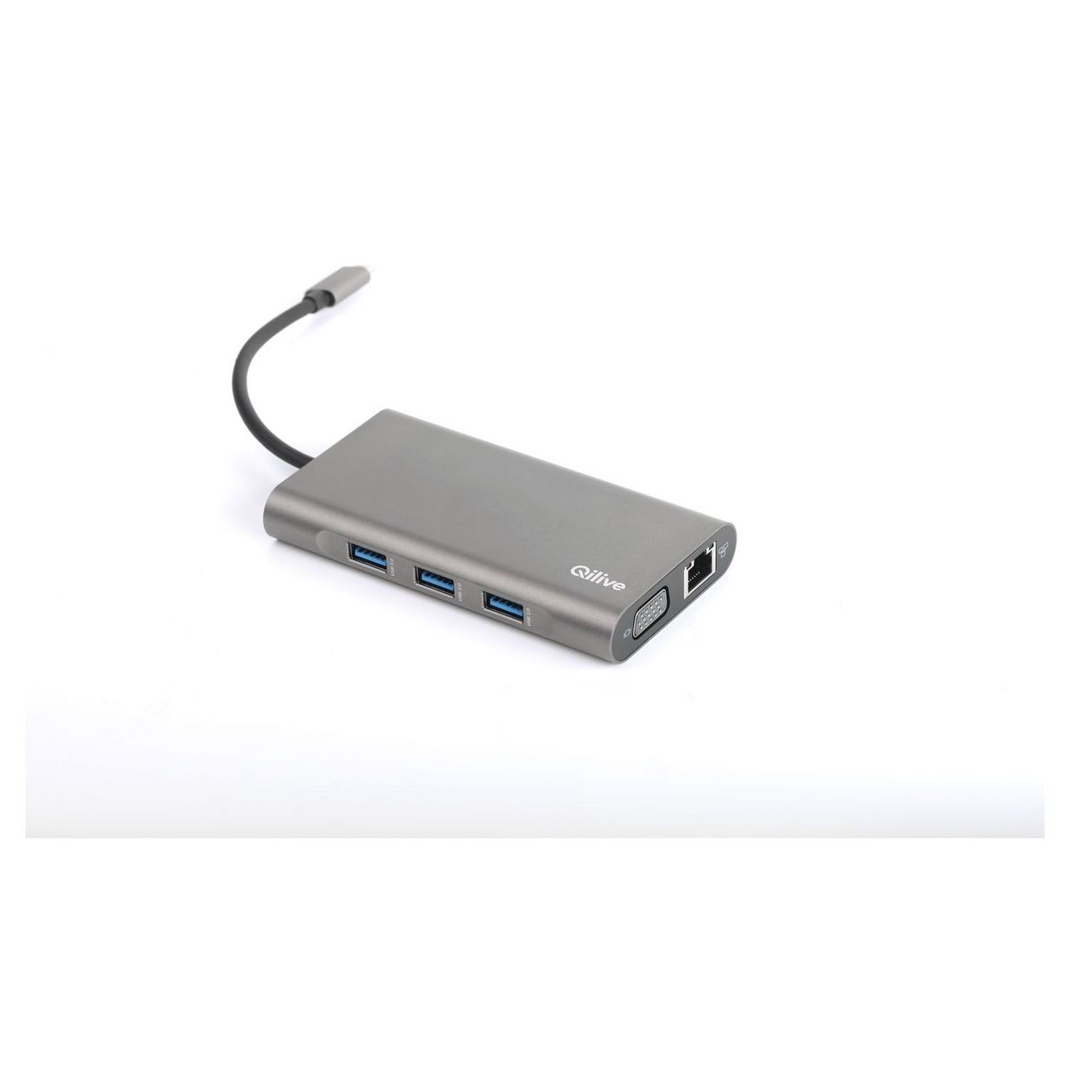 QILIVE Adaptateur multifonction Q.3991 8 Ports Gris