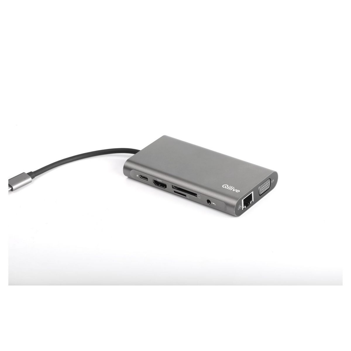 QILIVE Adaptateur multifonction Q.3991 8 Ports Gris