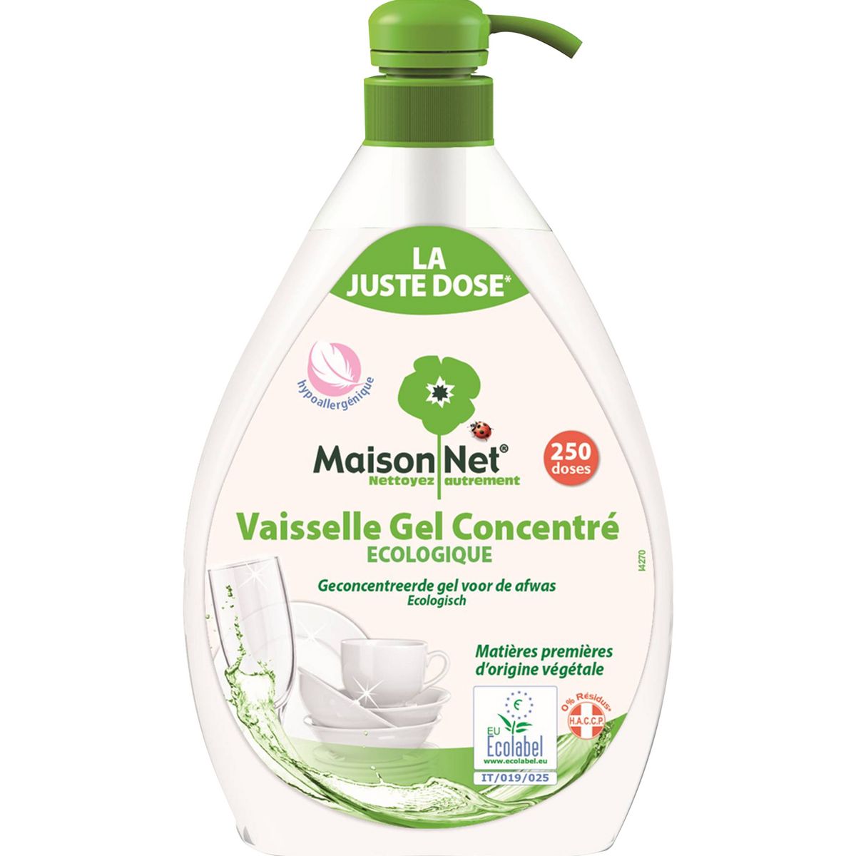 MAISON NET Liquide vaisselle concentré écologique 1l