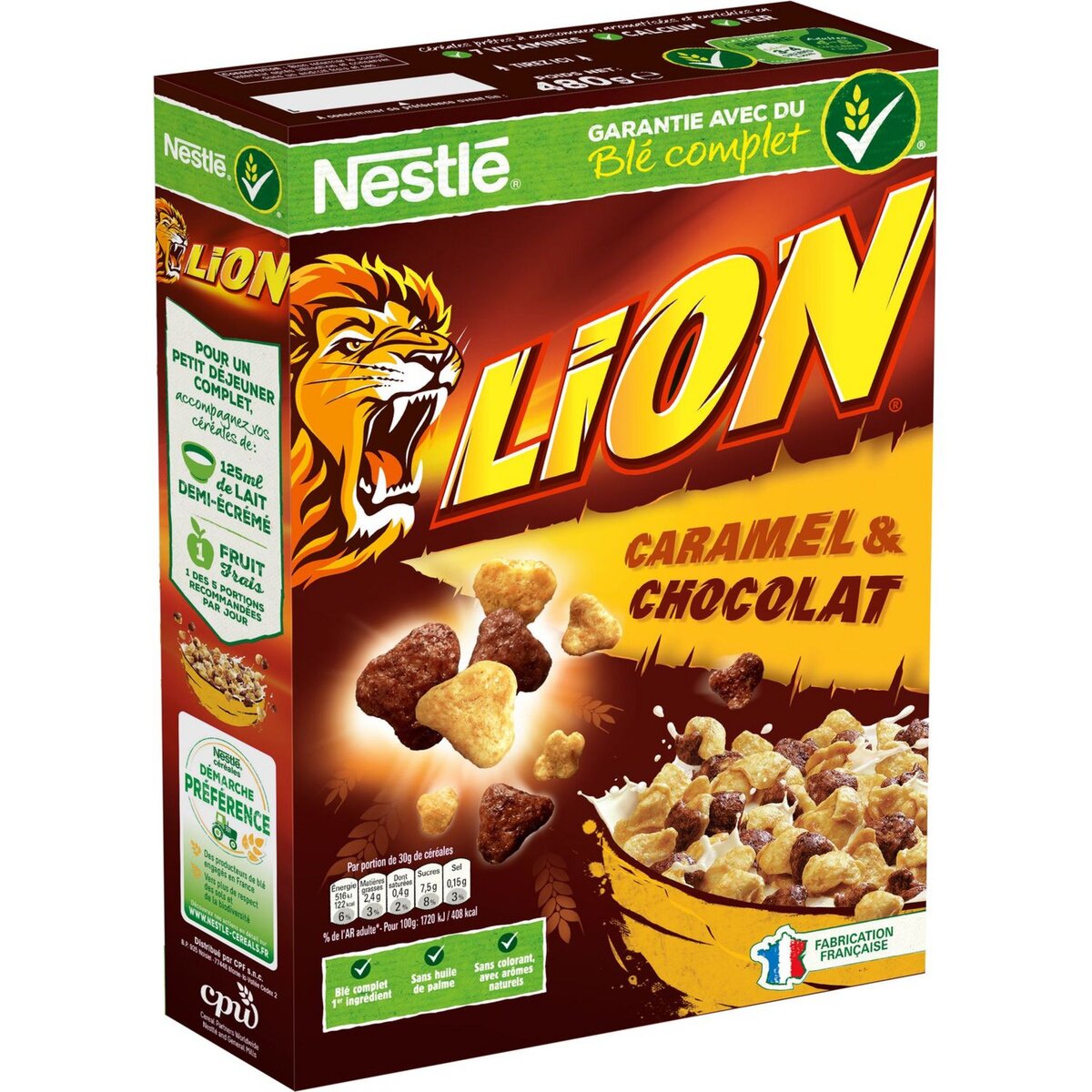 LION Céréales au caramel et chocolat 480g