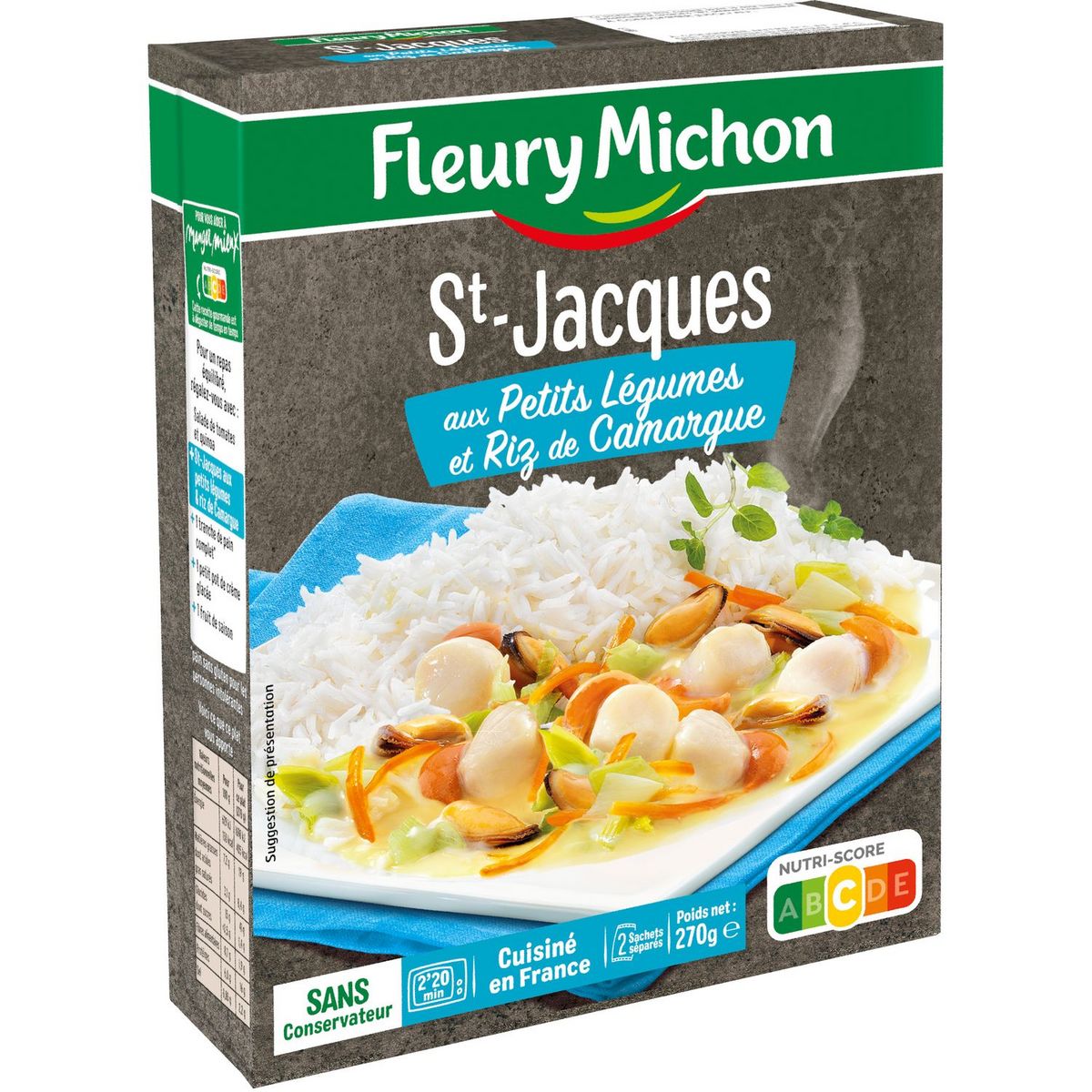 FLEURY MICHON Etuvée de Saint-Jacques aux petits légumes, riz basmati 270g