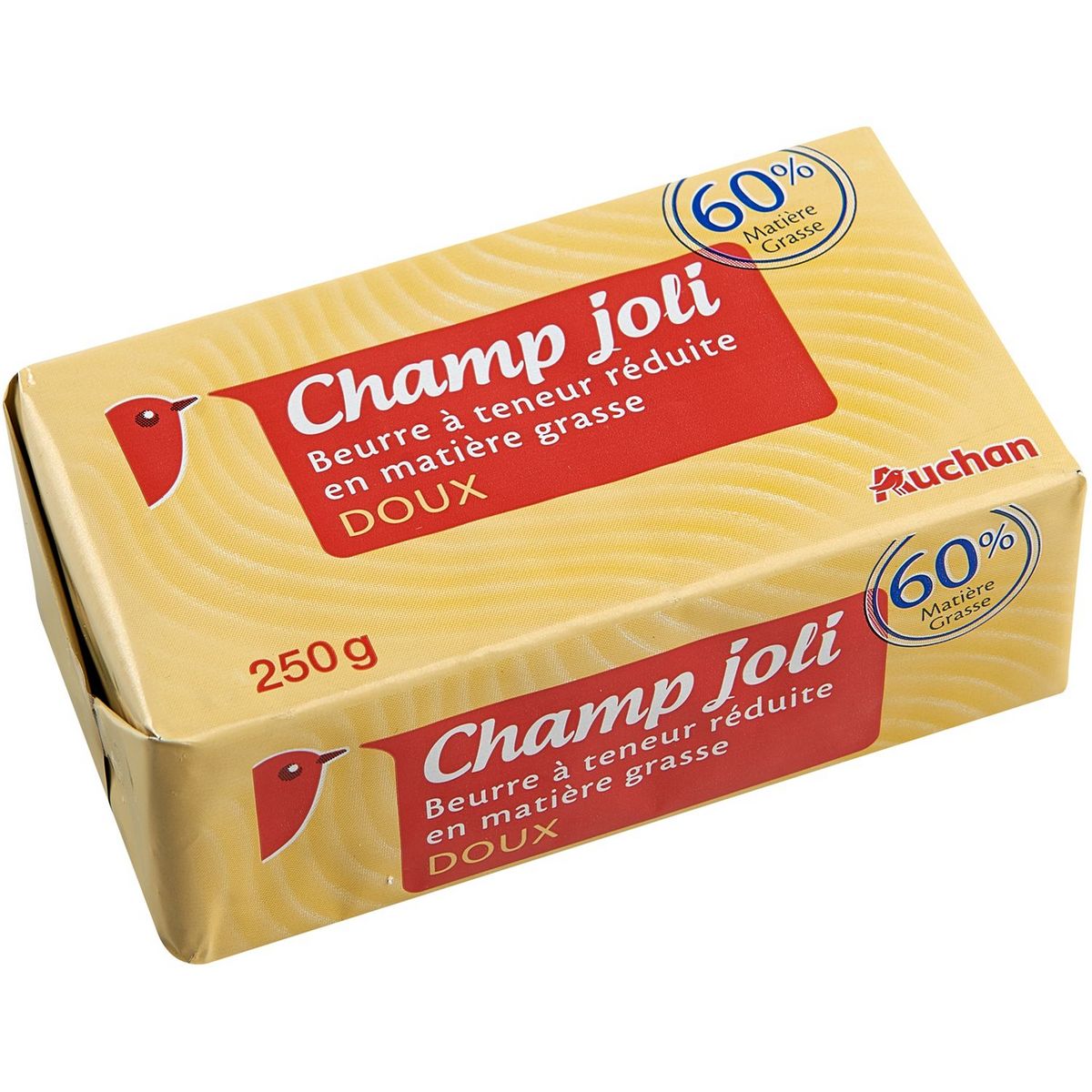 AUCHAN Beurre doux allégé 60% MG 250g