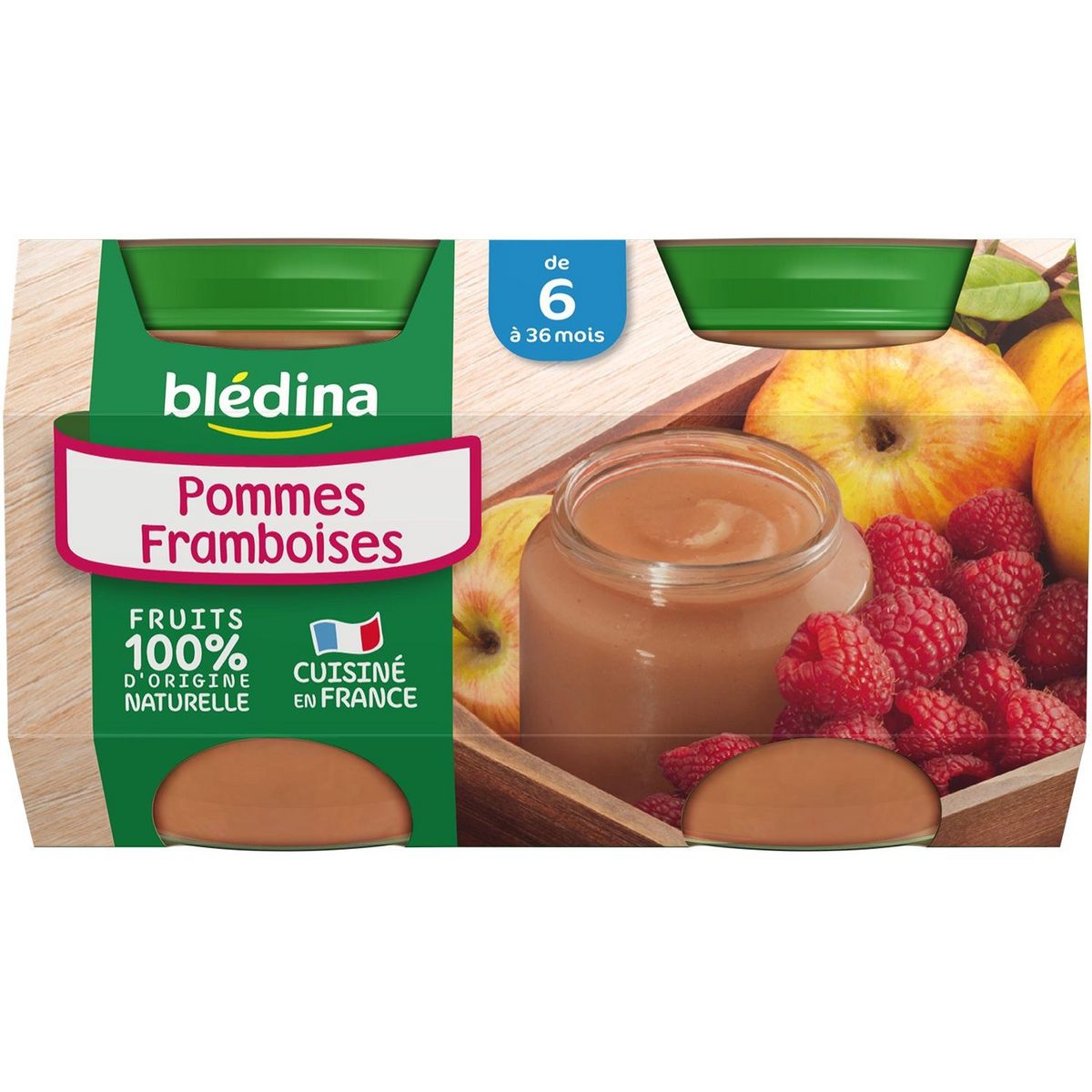 BLEDINA Petits pots pomme framboise dès 6 mois 4x130g