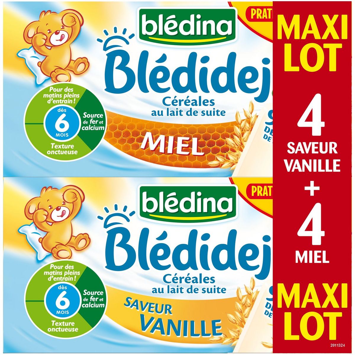 BLEDINA Blédidej vanille et miel 8x25cl dès 6 mois prix choc