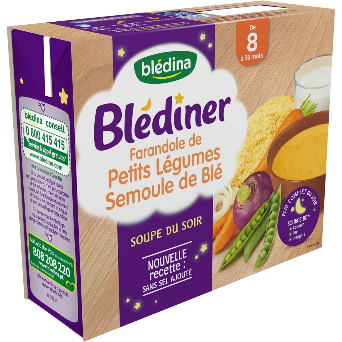 BLEDINER Soupe complète du soir - Farandole légumes/semoule 2x250ml BLEDINA  : Comparateur, Avis, Prix