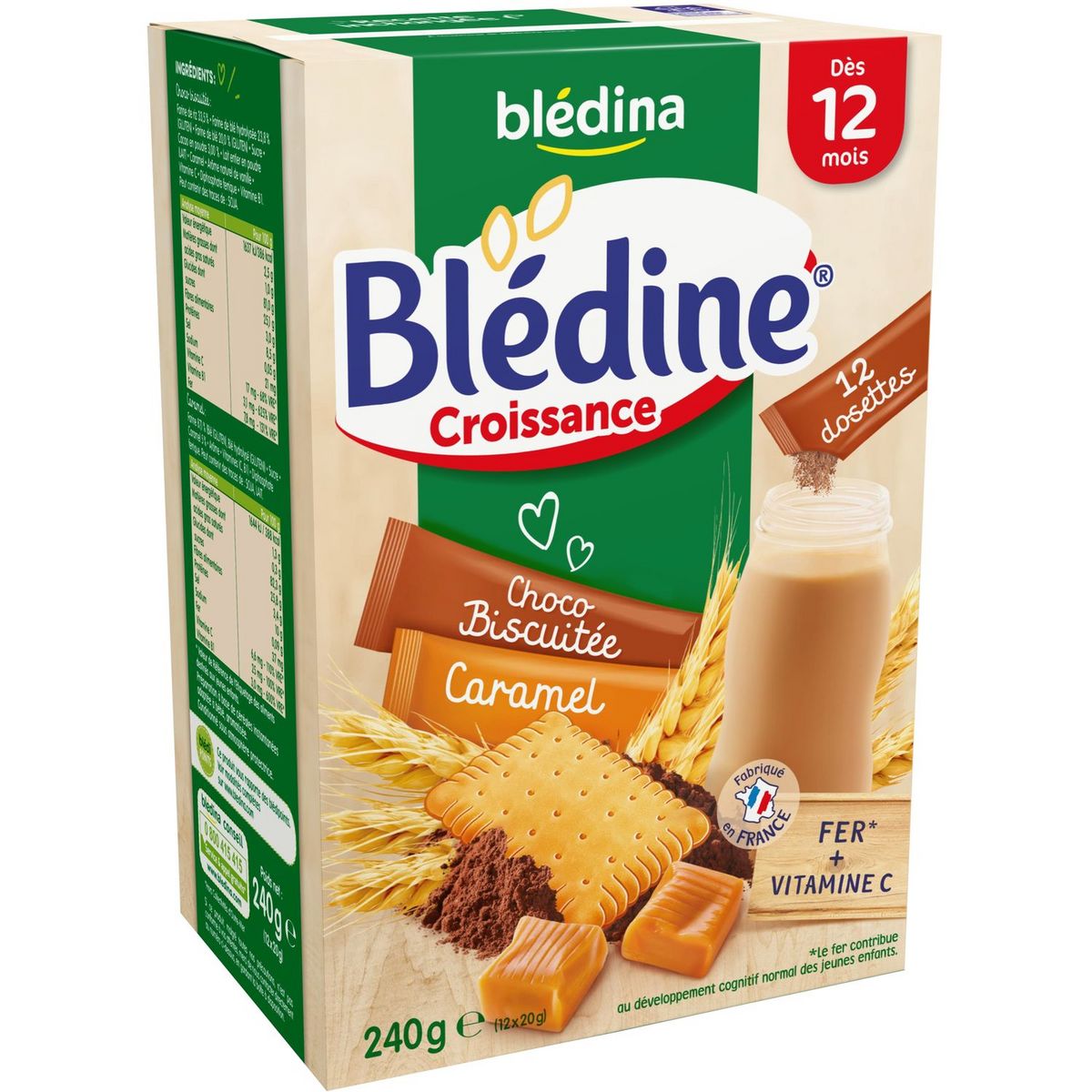 BLEDINA Blédine dosette caramel choco en poudre dès 12 mois