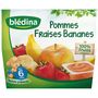 Voir la diapositive 3 : BLEDINA Blédina blédi fruits pomme fraise banane 8x100g dès 6 mois