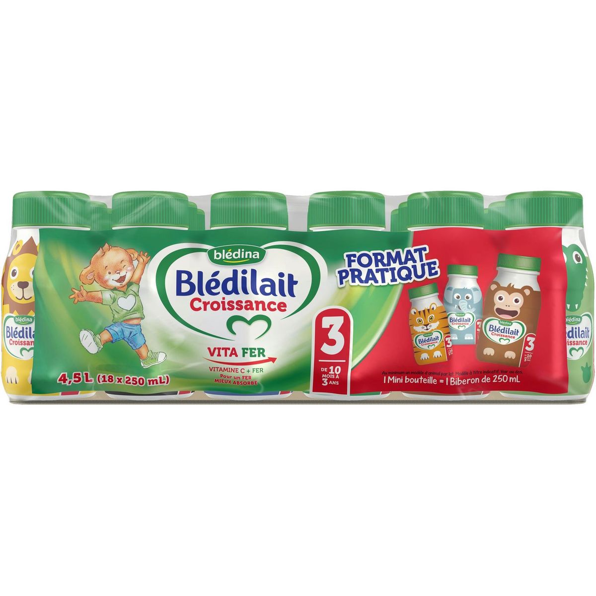 BLEDINA Blédilait 3 lait de croissance liquide de 10 mois 18x25cl
