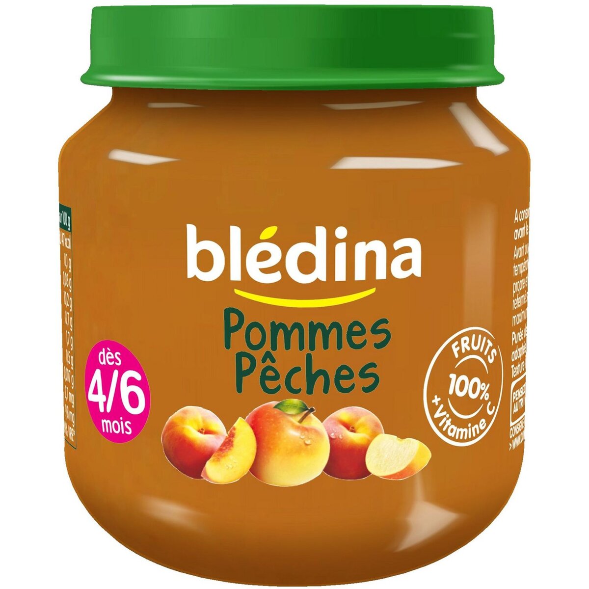 BLEDINA Blédina pommes pêches pot 130g dès 4/6mois