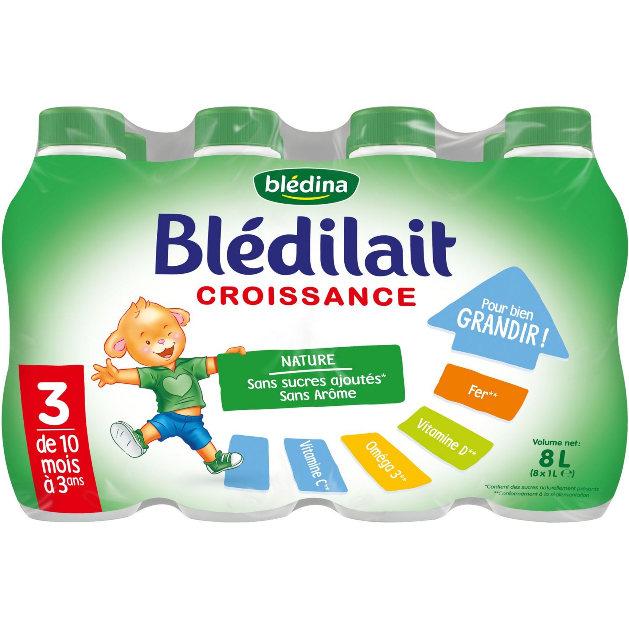 Voir la diapositive 3 : BLEDINA Blédina blédilait croissance 8x1l de10mois à 3ans