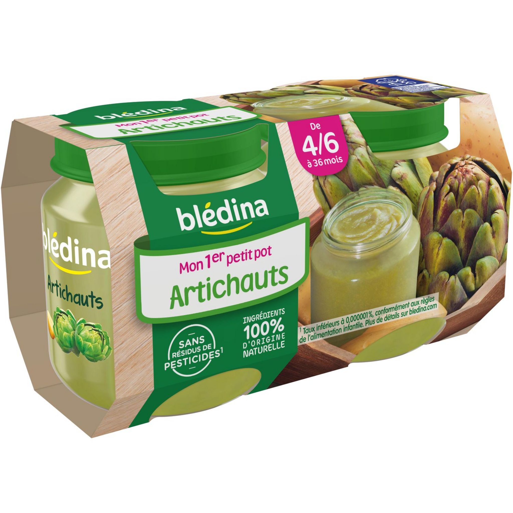Voir la diapositive 5 : BLEDINA Mon 1er petit pot Purée d'artichaut dès 4 mois 2x130g