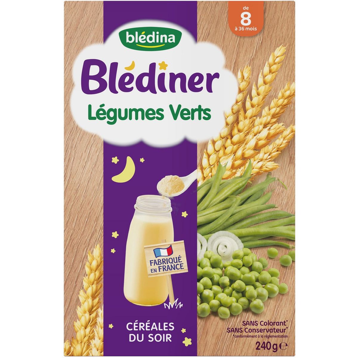 BLEDINA Blédiner céréales aux légumes verts en poudre dès 8 mois 240g