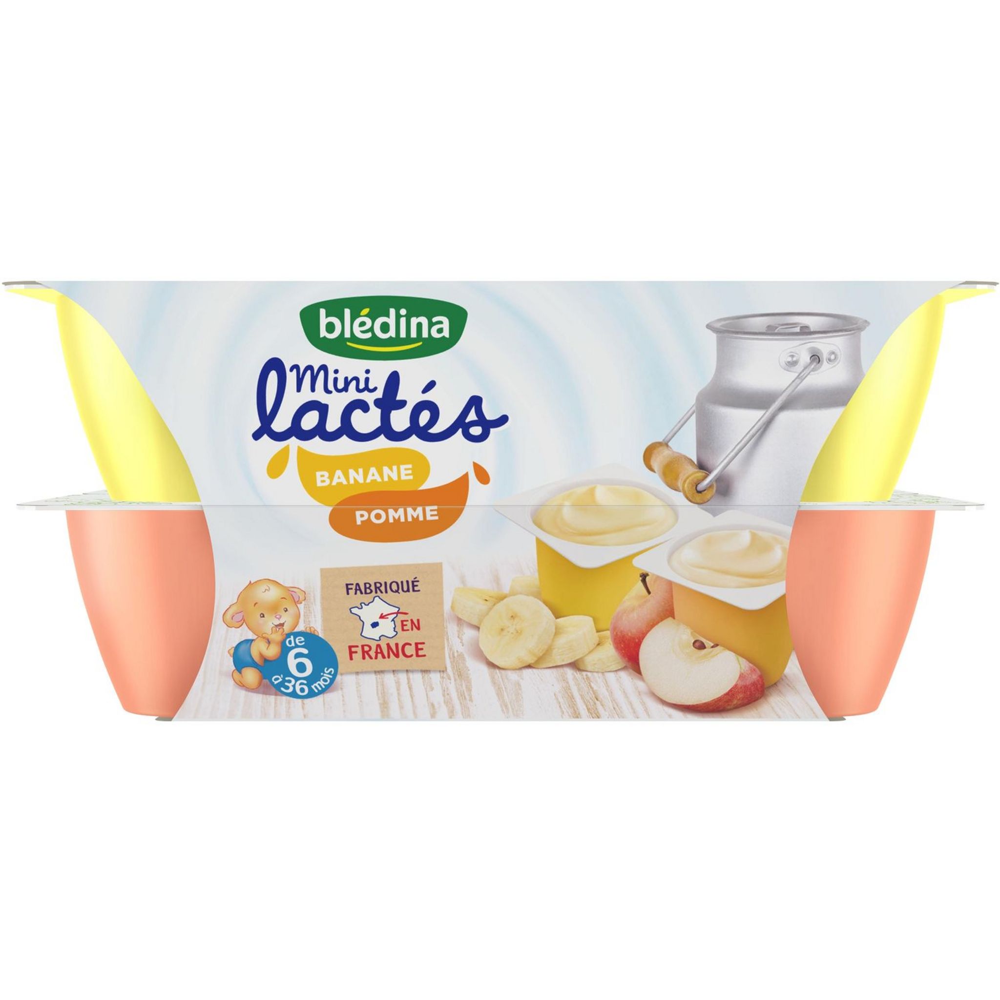 Voir la diapositive 4 : BLEDINA Blédina mini lactés banane pomme 12x55g 6à36mois