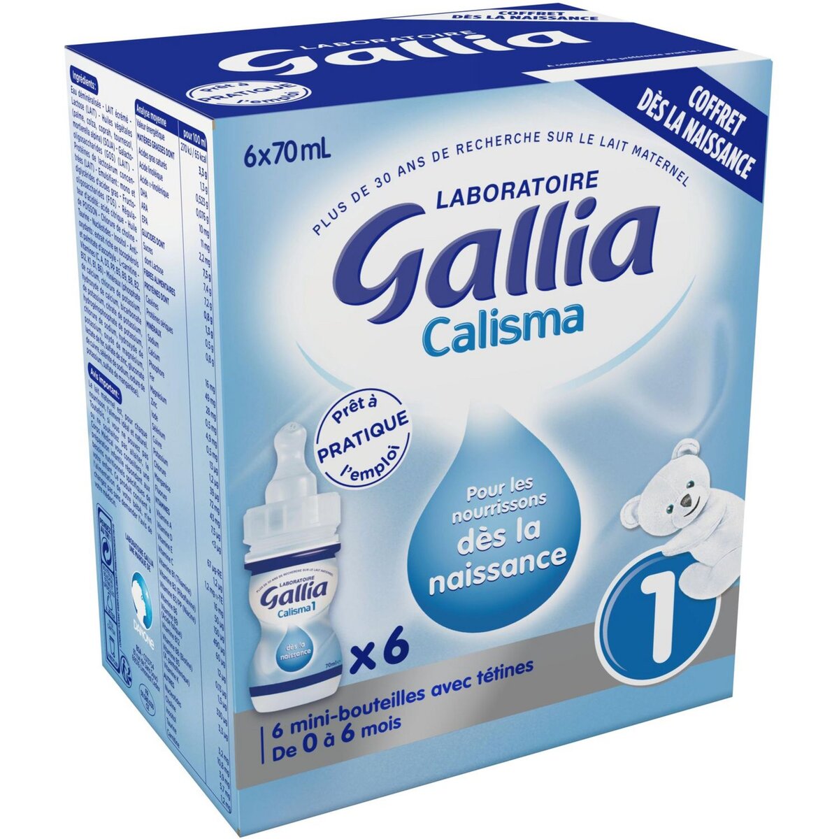 GALLIA Gallia coffret naissance 6x70ml de 0 à 6 mois pas cher