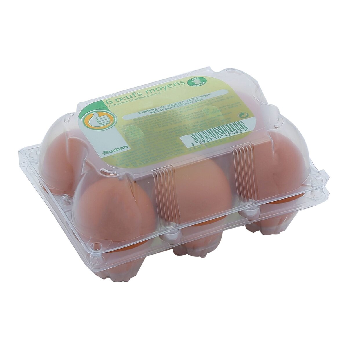 POUCE Oeufs de poules moyens datés du jour de ponte 6 œufs