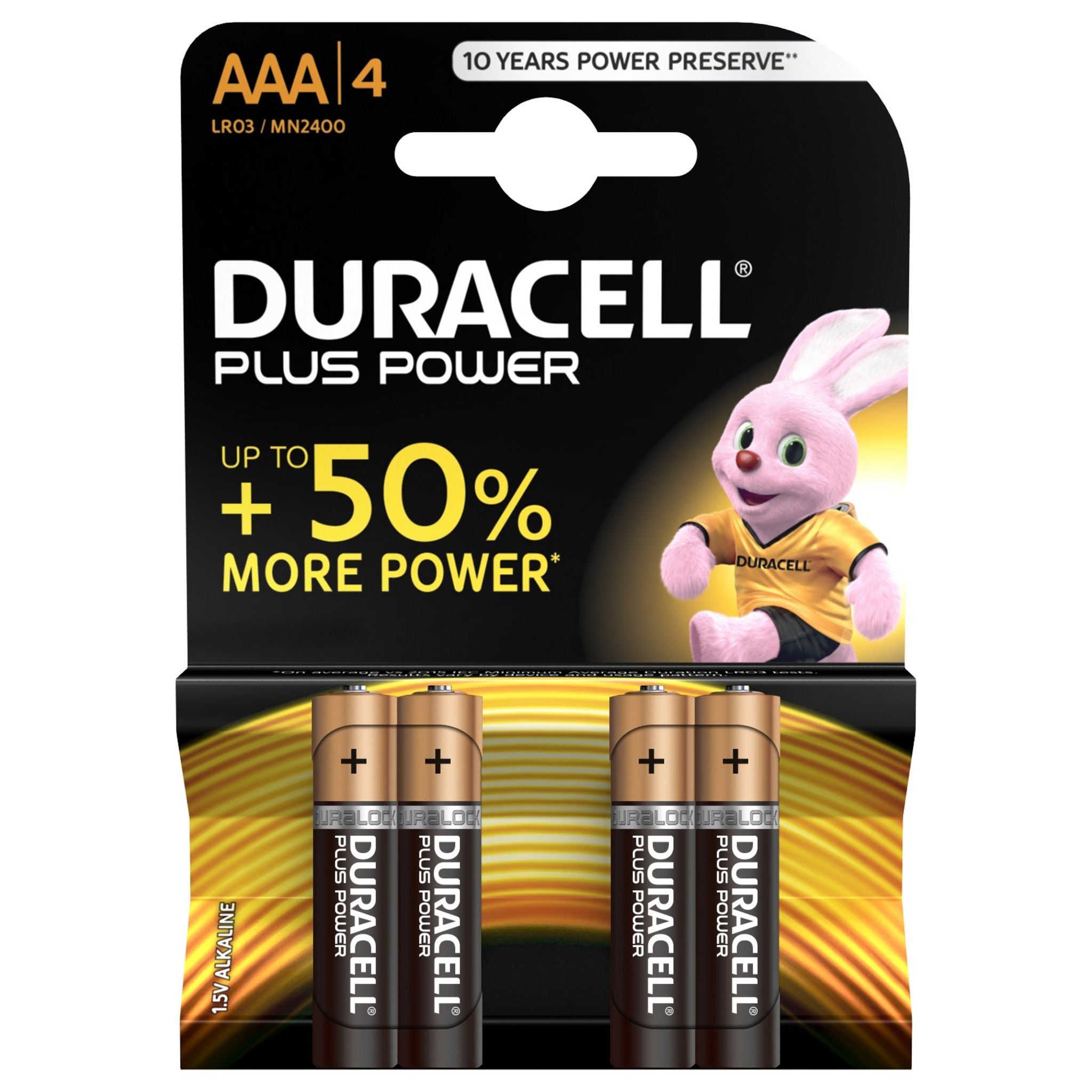 Voir la diapositive 2 : DURACELL Piles AAA/LR03 plus power